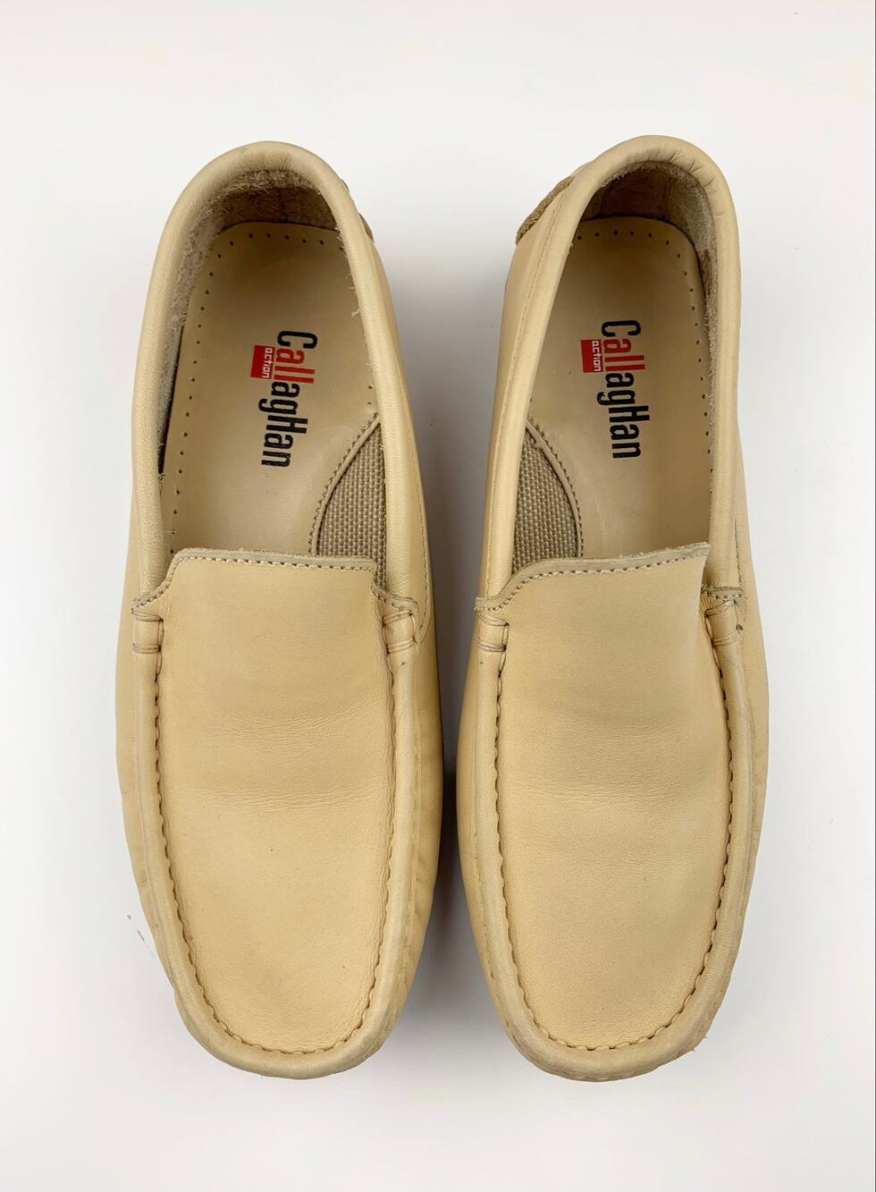 Callaghan Moccasins Slip On Shoes Tan Leather Flats Women's 37 US 6.5